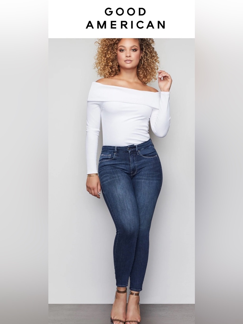 Good American Dark Blue High-Rise Skinny Jeans